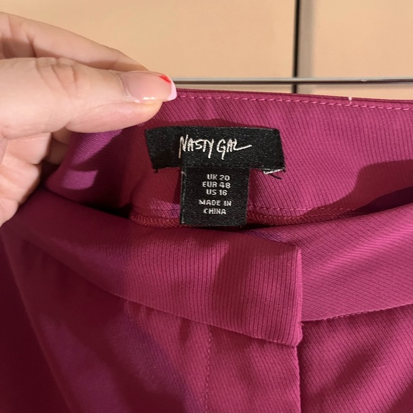 Nasty Gal. Purple wide leg trouser. - Picture 2 of 4